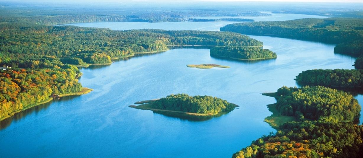Jezioro Łańskie widok z lotu ptaka